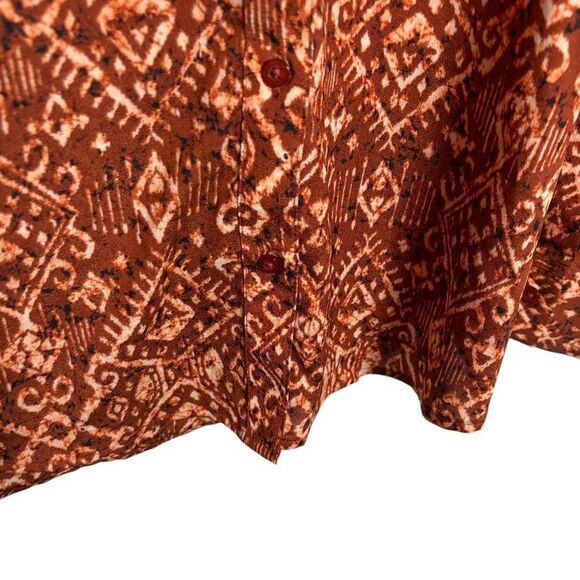 Calvin Klein Blouse Women's Small V-Neck Printed Long Sleeve Button Up Top - Picture 4 of 10